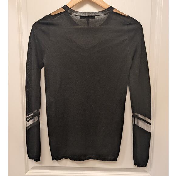 Maje Sheer Mesh Knit Jumper Sweater Black Whimsygoth Workwear Holidays - Picture 6 of 8